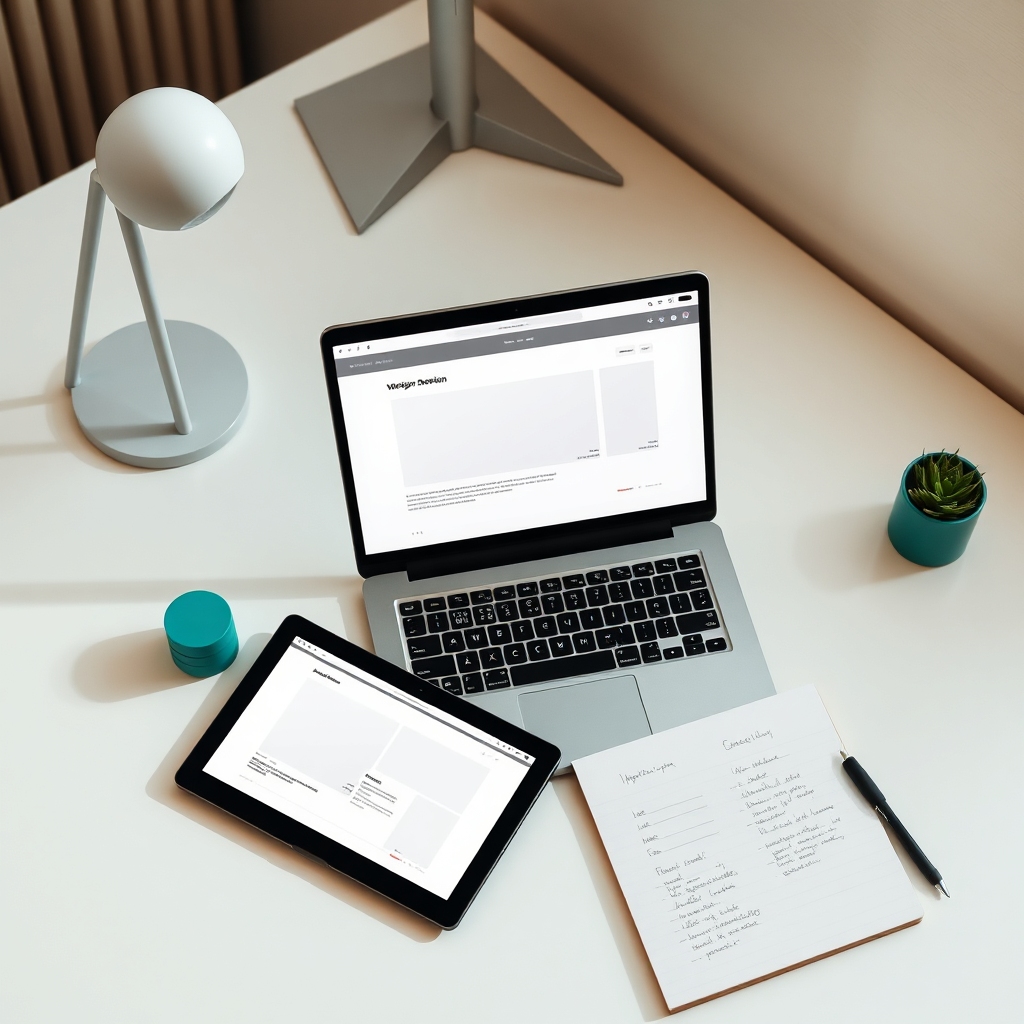 Modern web design workspace
